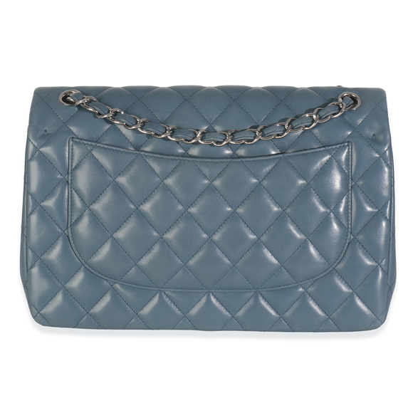 Chanel Blue Quilted Lambskin Jumbo Double Flap Bag - Picture 2 of 8